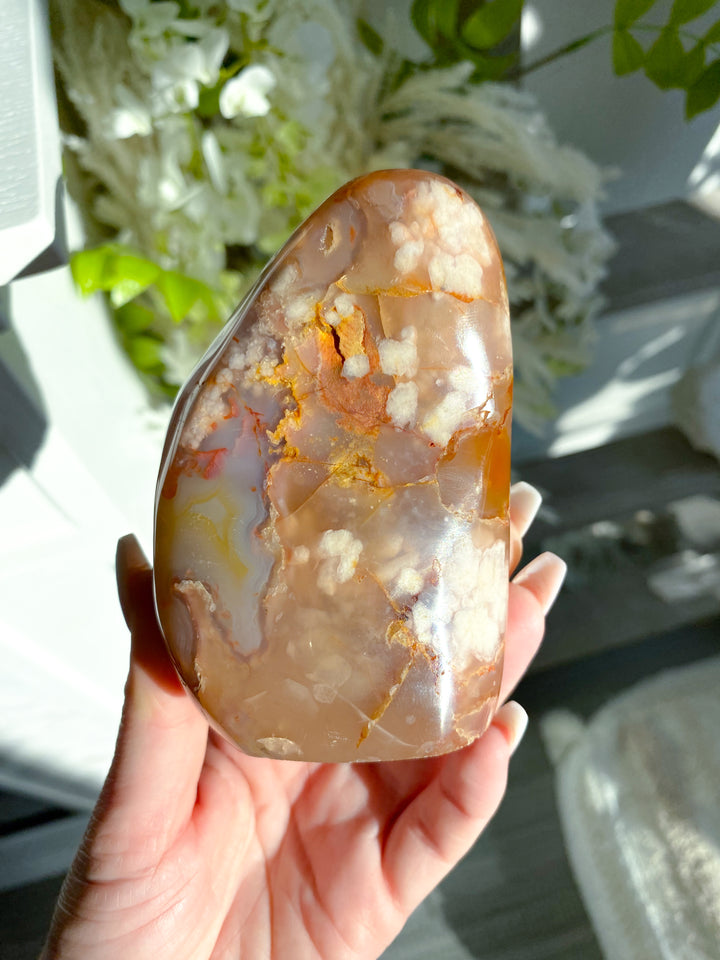 Pink, Red Flower Agate Freeform #10