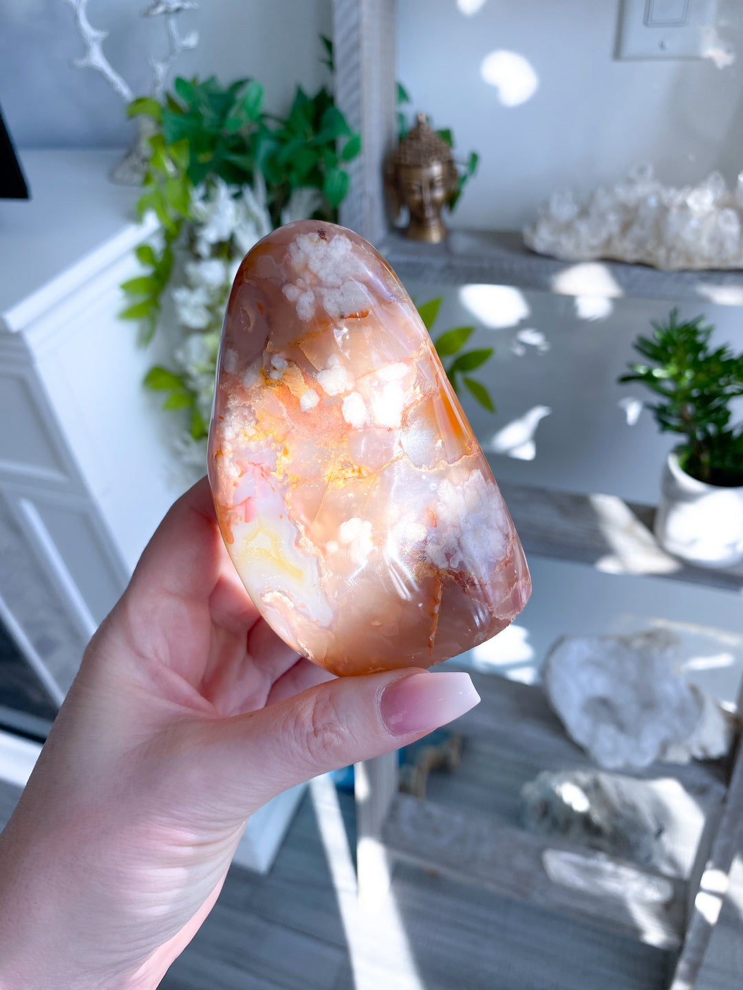 Pink, Red Flower Agate Freeform #10