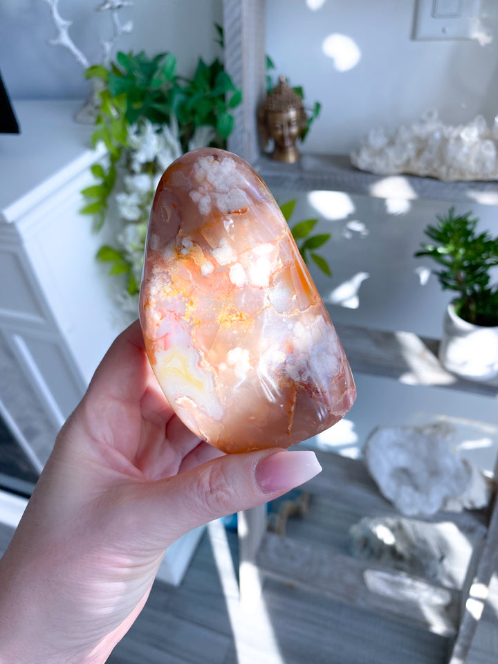 Pink, Red Flower Agate Freeform #10