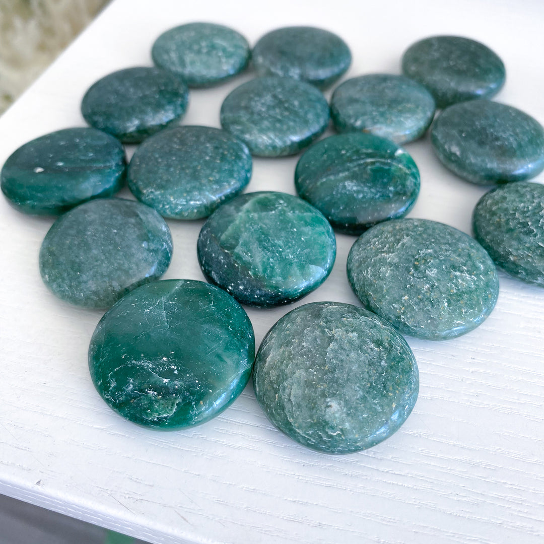 Dark Green Aventurine Coin