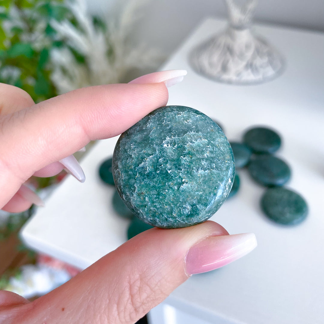 Dark Green Aventurine Coin