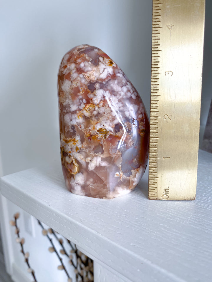 Pink, Red Flower Agate Freeform #10