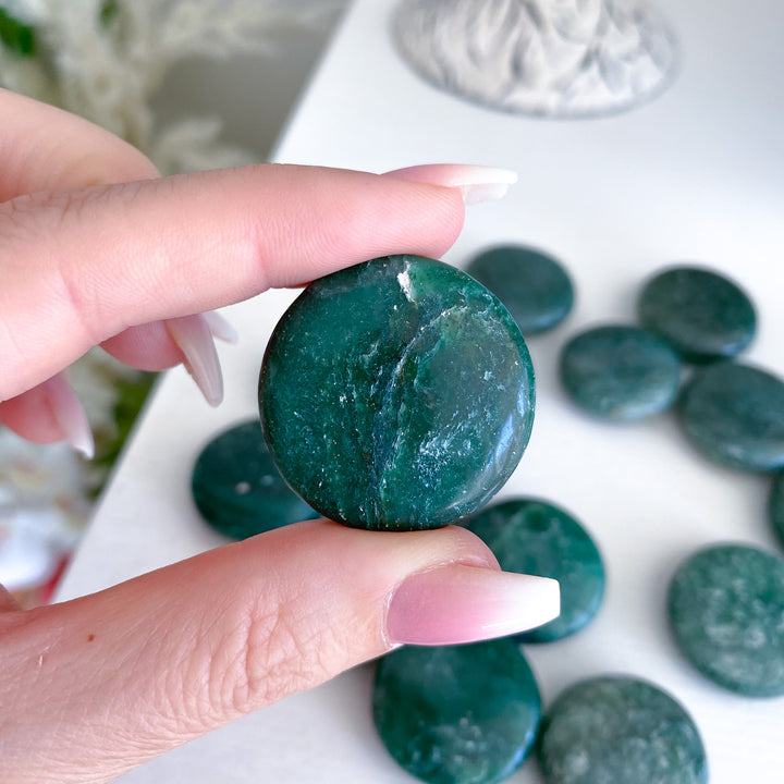 Dark Green Aventurine Coin