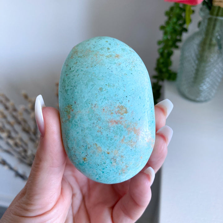 Unique Turquoise Palm Stone #7