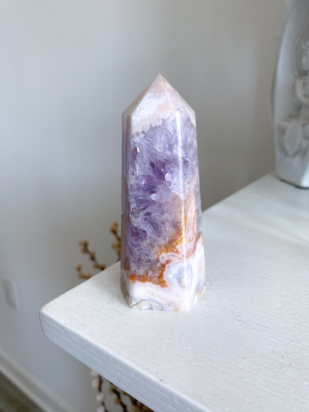 Inclusion Amethyst Flower Agate Tower #1