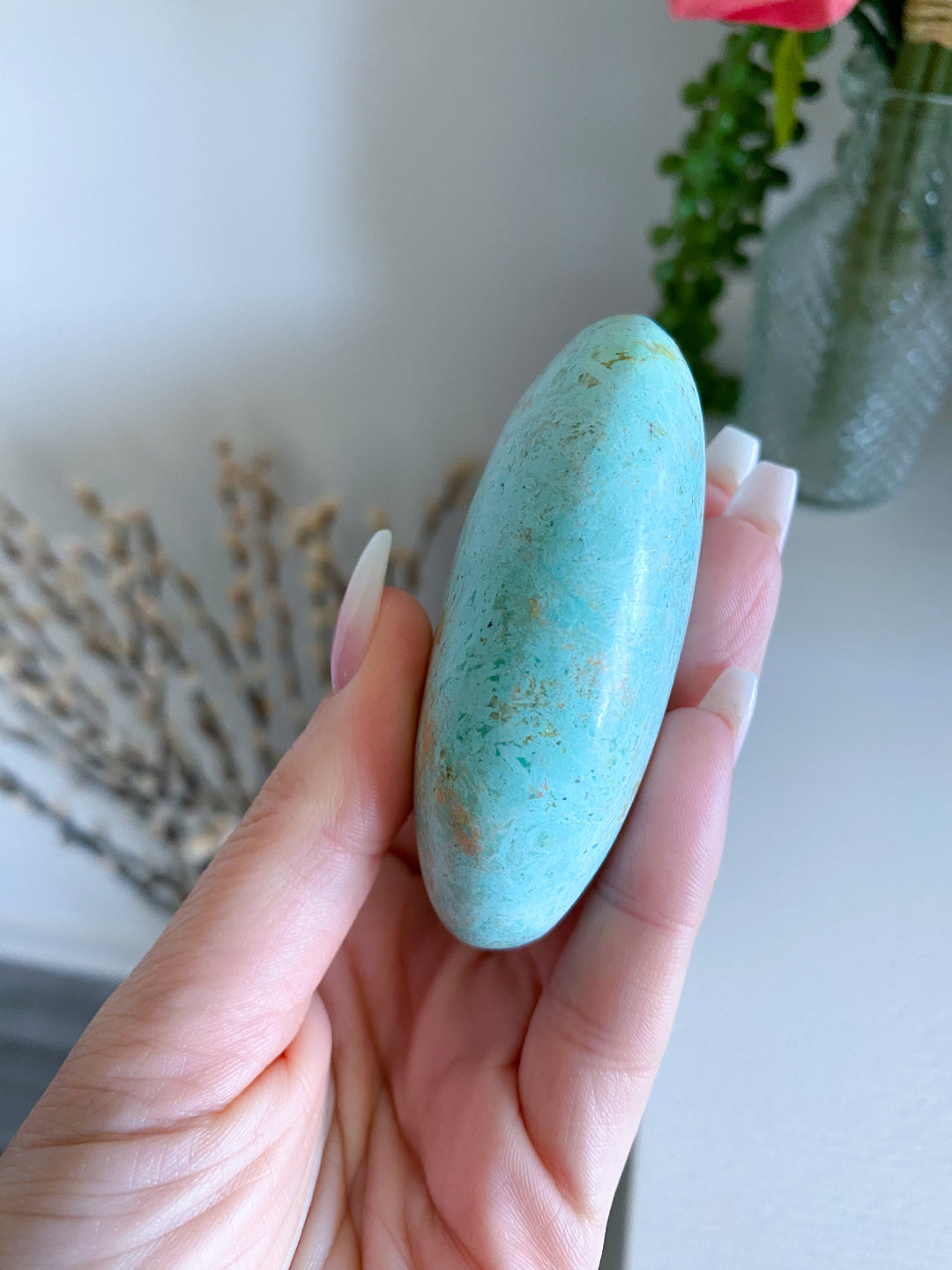 Unique Turquoise Palm Stone #7