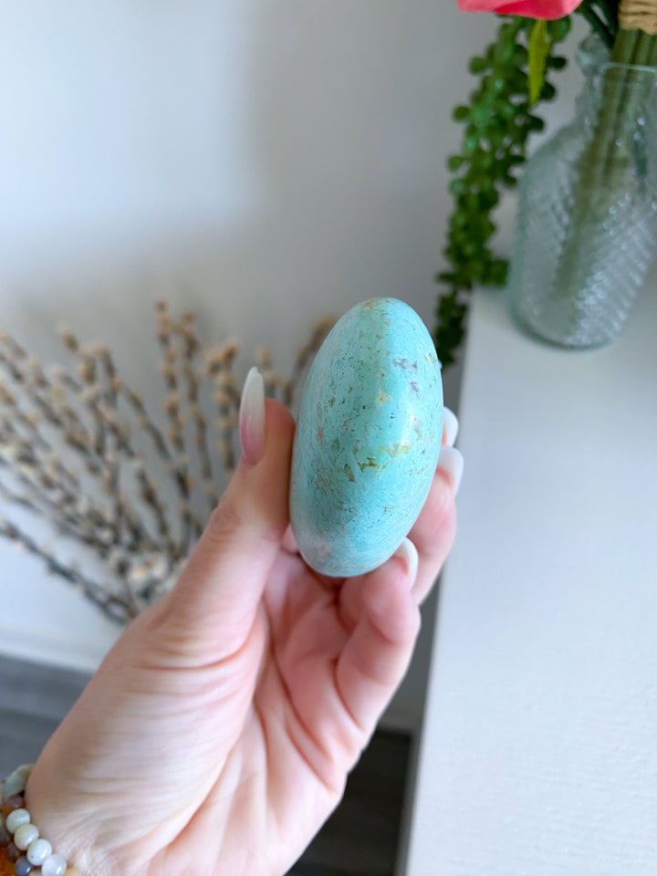 Unique Turquoise Palm Stone #7