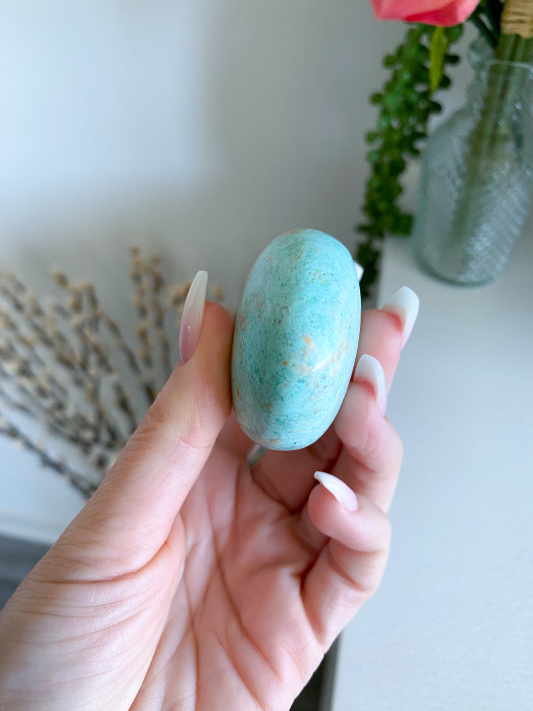 Unique Turquoise Palm Stone #7