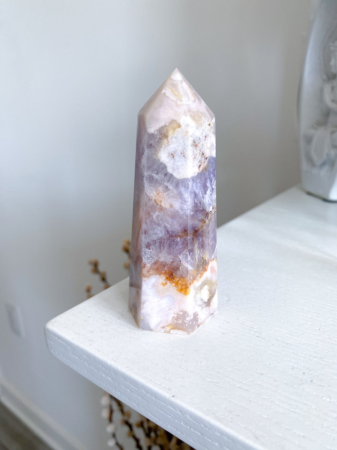 Inclusion Amethyst Flower Agate Tower #1