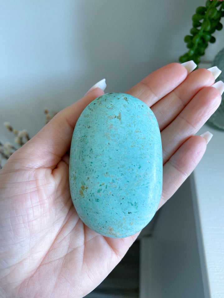Unique Turquoise Palm Stone #7