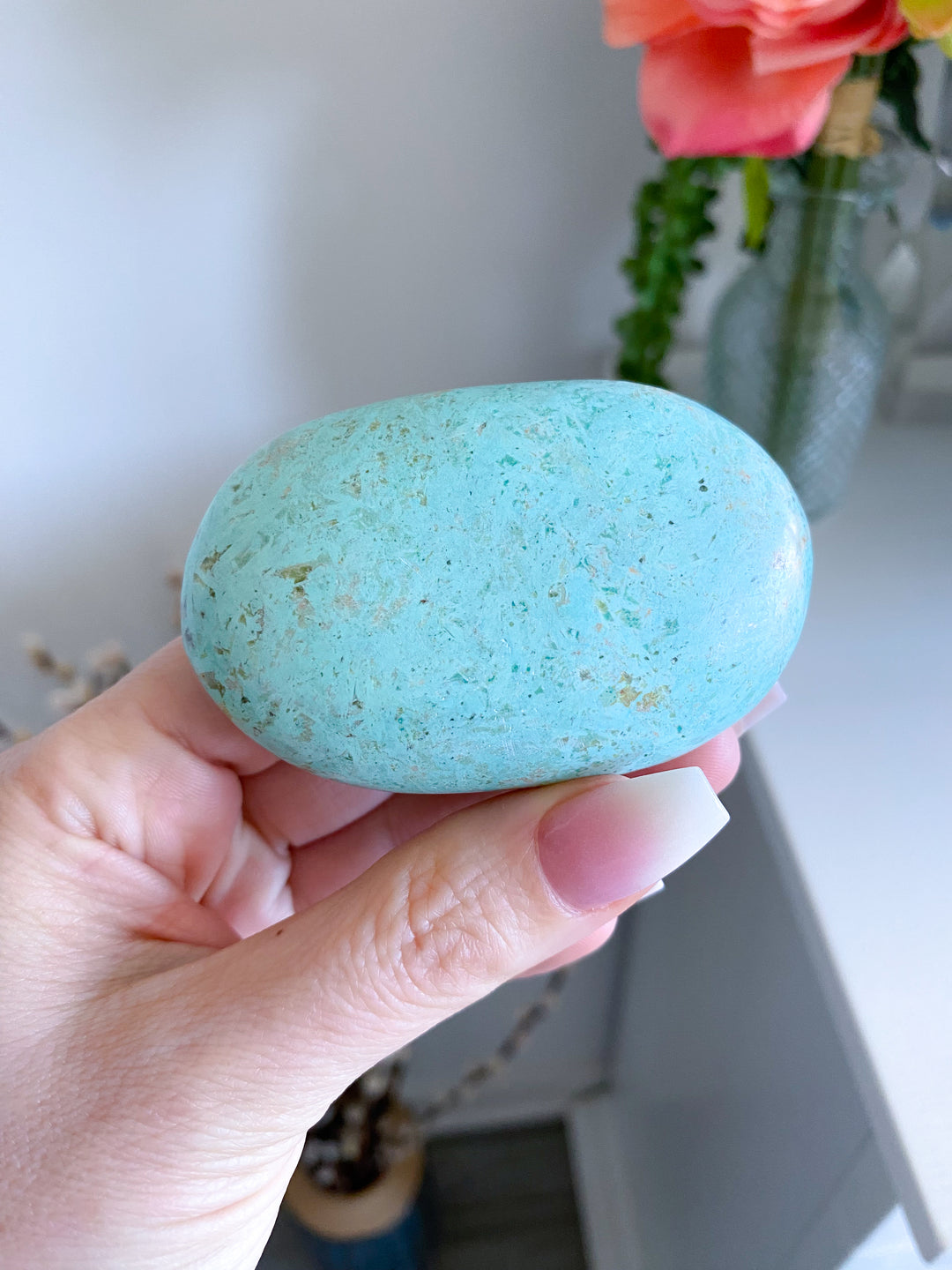 Unique Turquoise Palm Stone #7