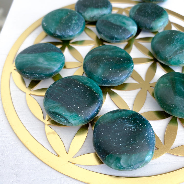 Banded Dark Green Aventurine Coin