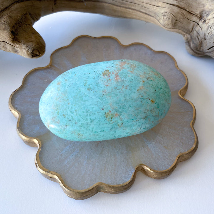 Unique Turquoise Palm Stone #7