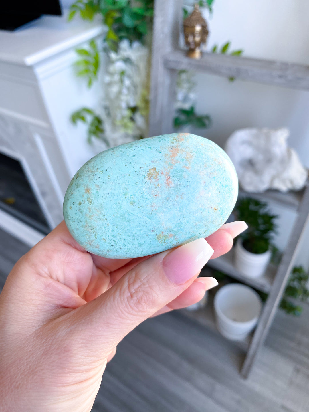Unique Turquoise Palm Stone #7