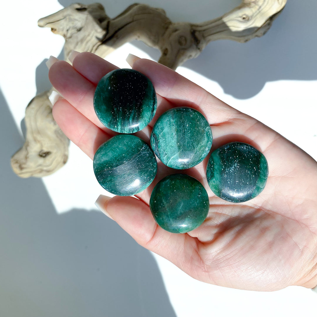 Banded Dark Green Aventurine Coin