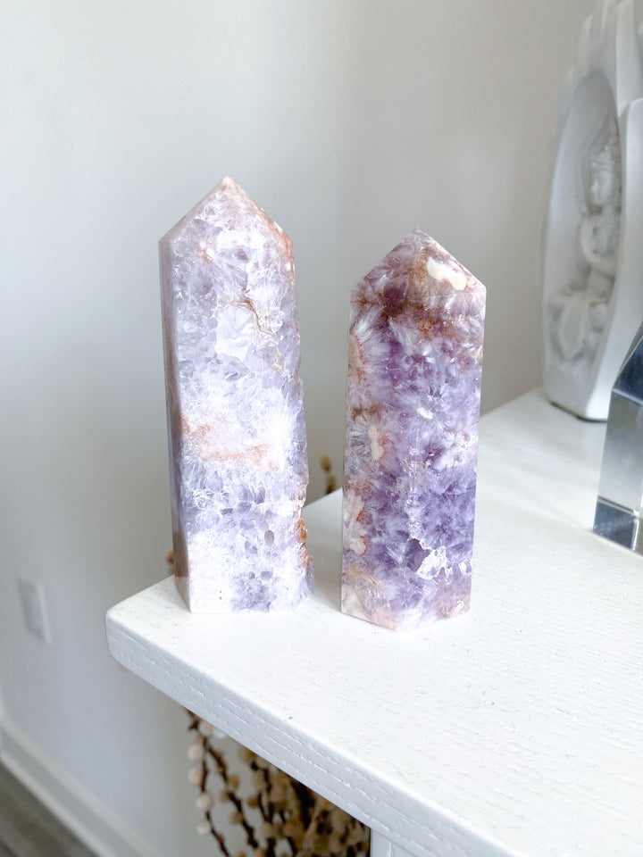 You Choose Amethyst & Flower Agate Tower
