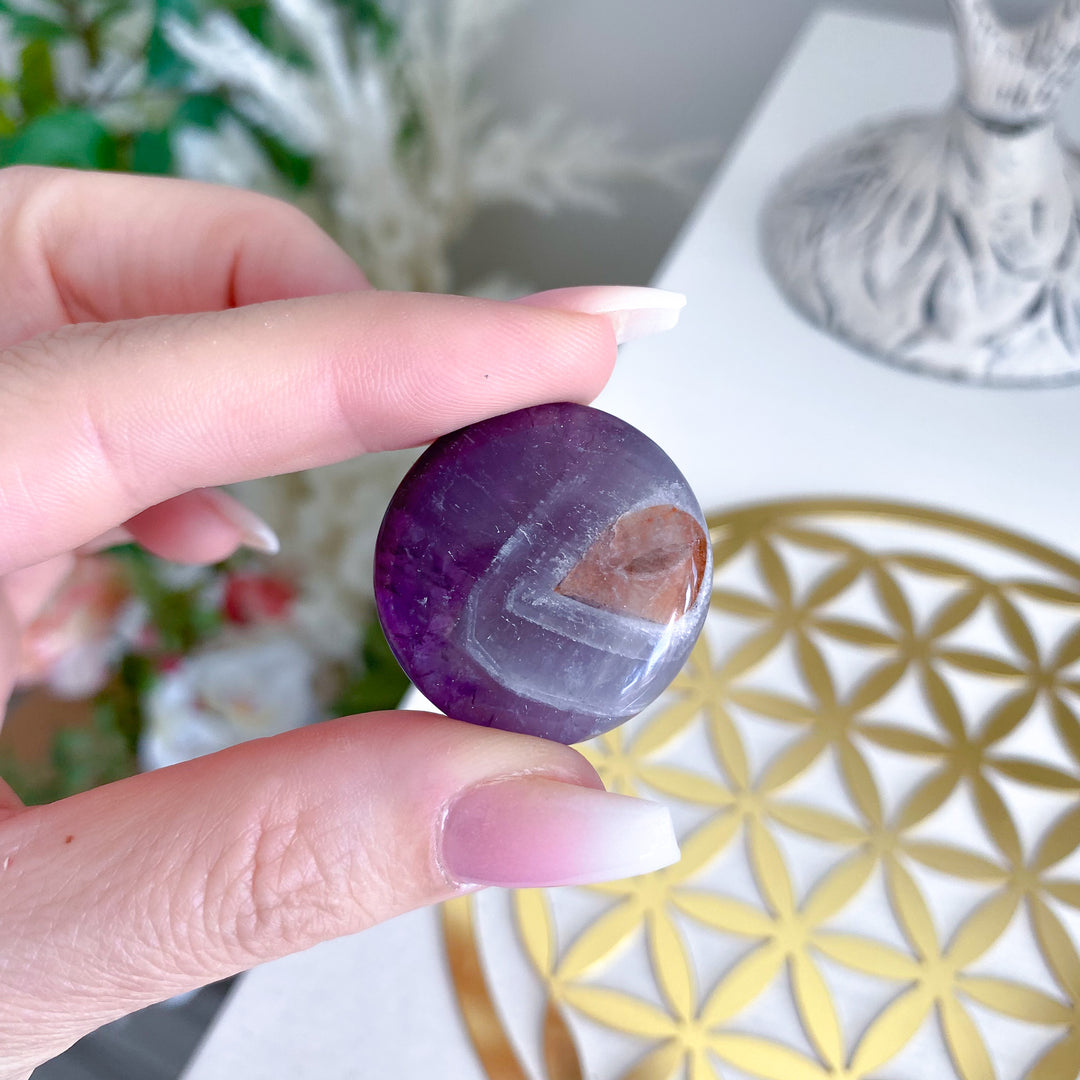 Snake Eye Amethyst Coin 
