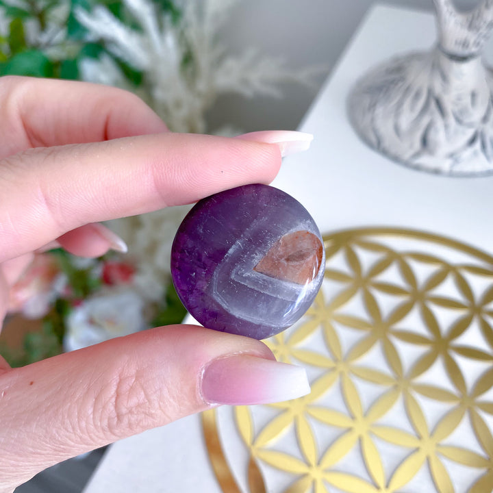Snake Eye Amethyst Coin 