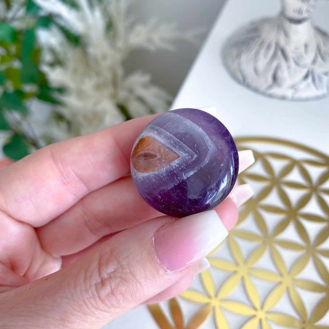 Snake Eye Amethyst Coin 