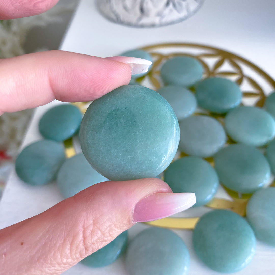 Green Aventurine Coin - Money Attractor