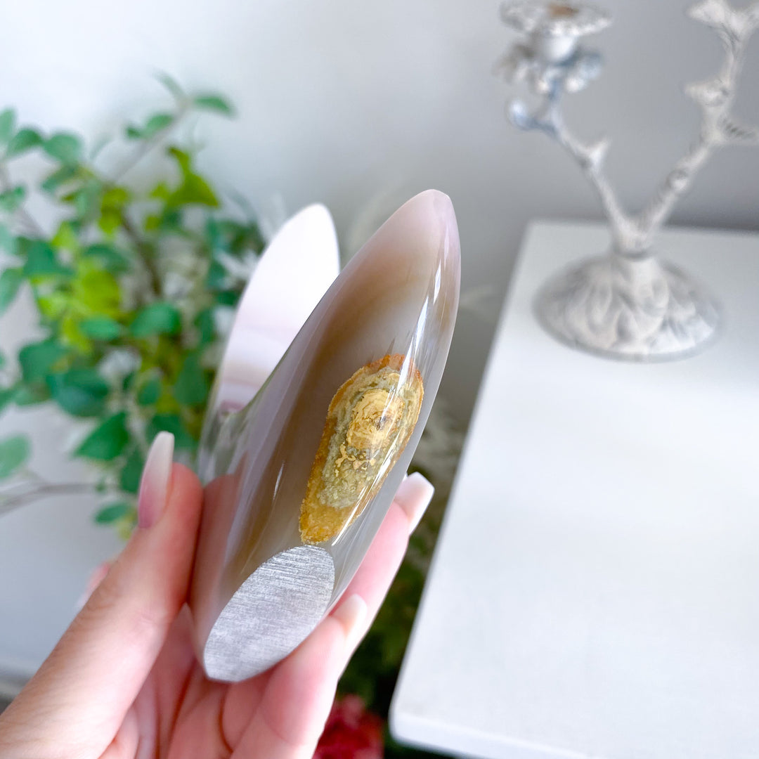 Pink Banded Onyx Standing Moon 