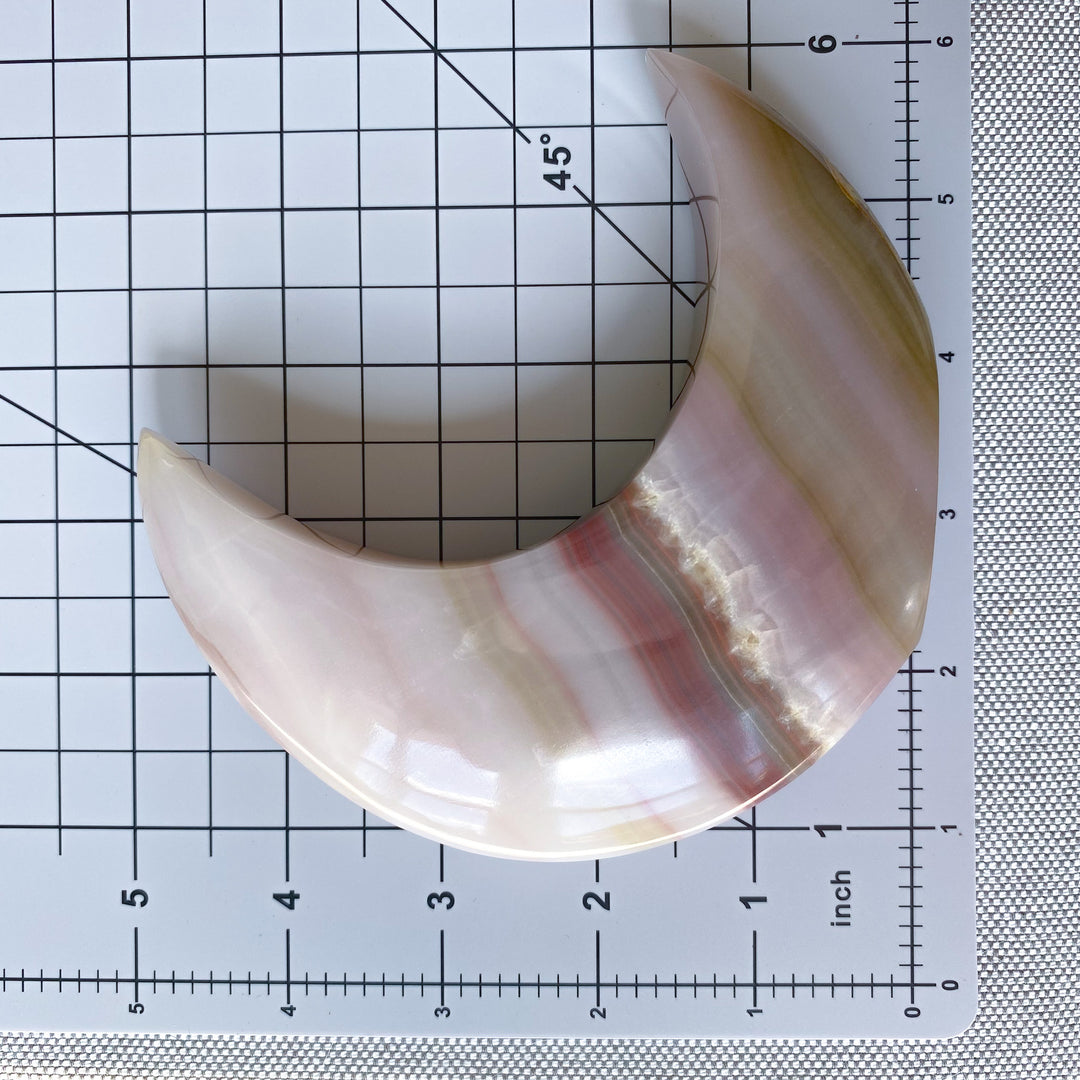 Pink Banded Onyx Standing Moon 