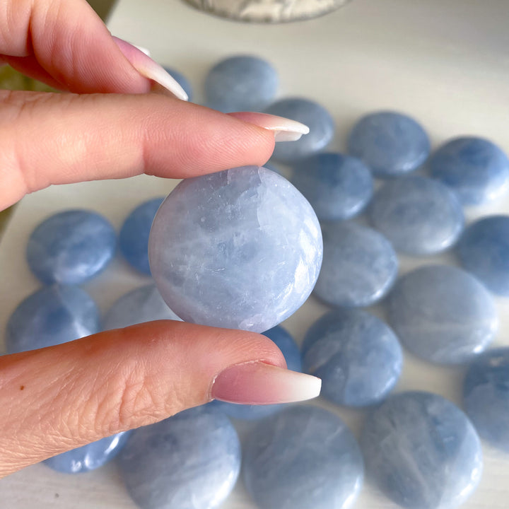 Blue Calcite Coin