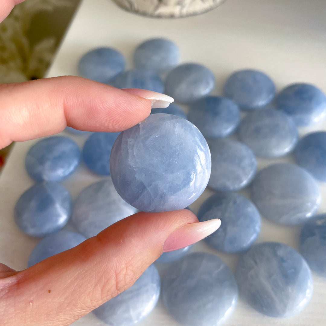 Blue Calcite Coin