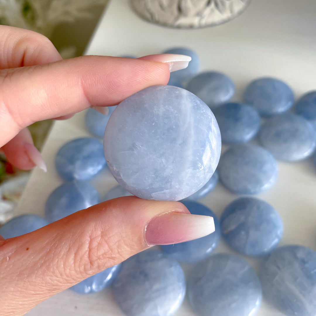 Blue Calcite Coin