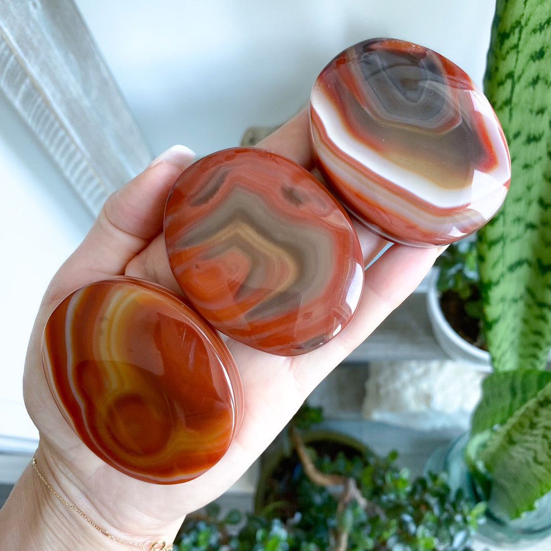 Unique Carnelian Palm Stone