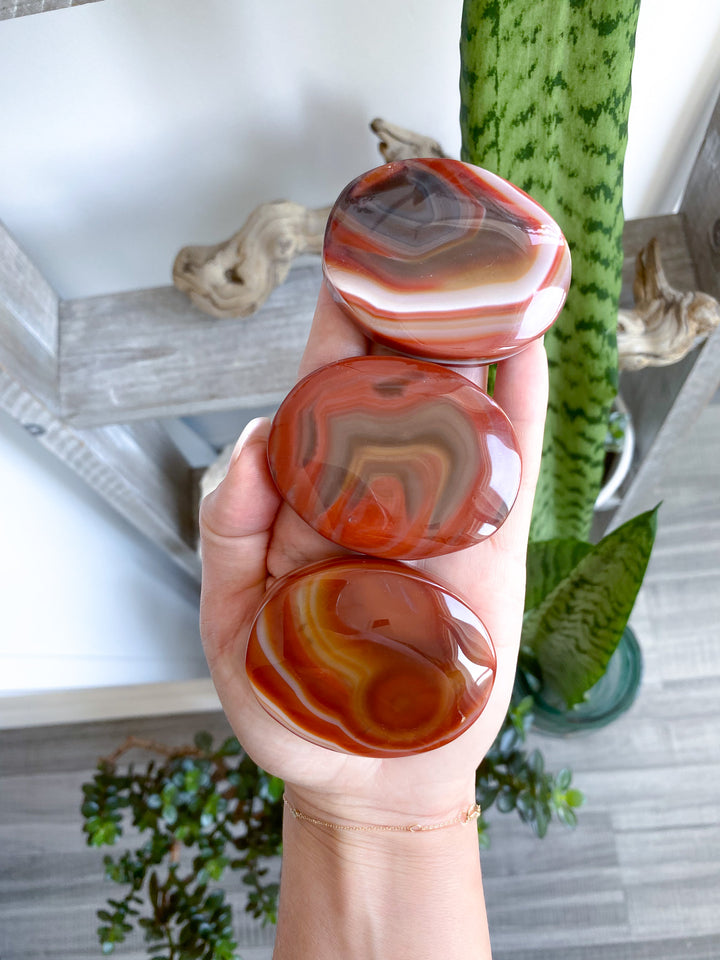 Unique Carnelian Palm Stone