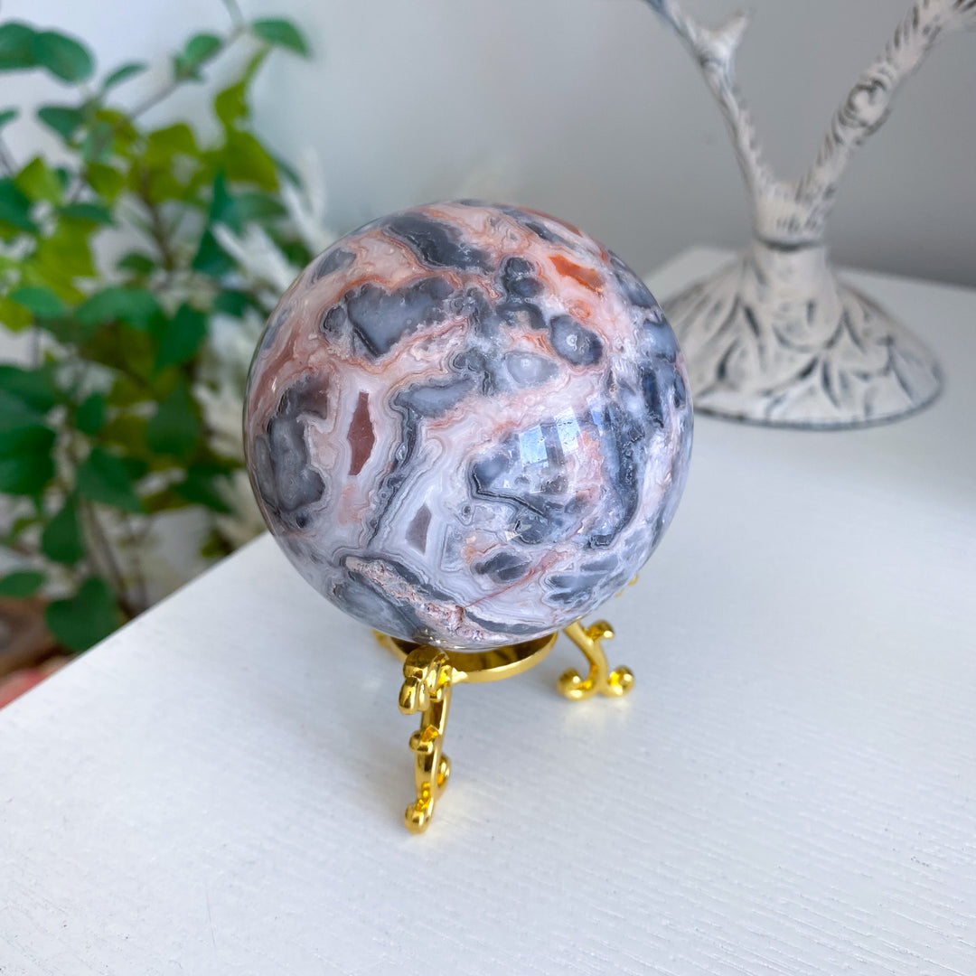 Mexican Crazy Lace Agate Sphere 