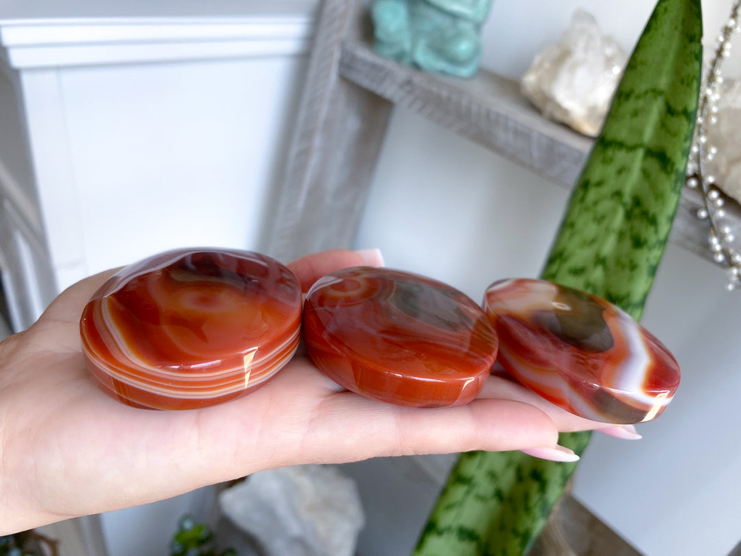 Unique Carnelian Palm Stone