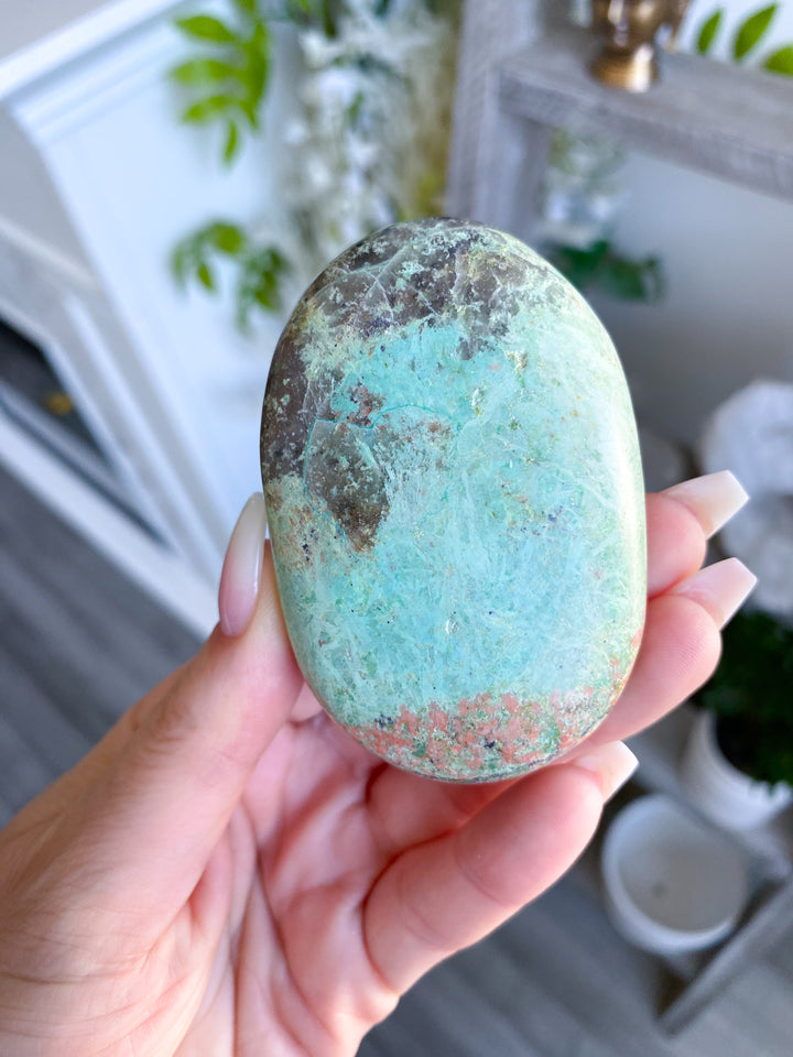 Unique Turquoise Palm Stone #9