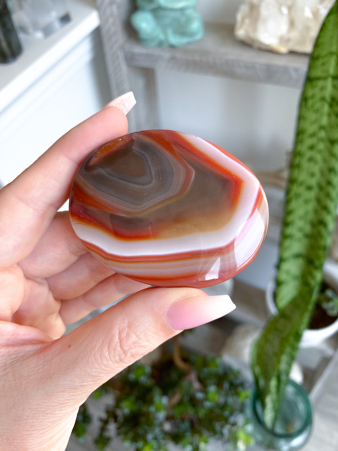Unique Carnelian Palm Stone