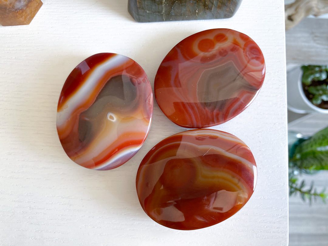 Unique Carnelian Palm Stone