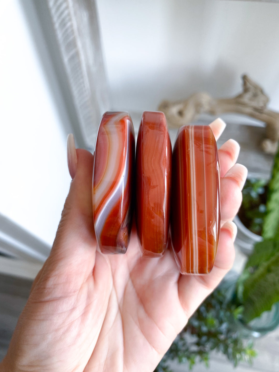Unique Carnelian Palm Stone