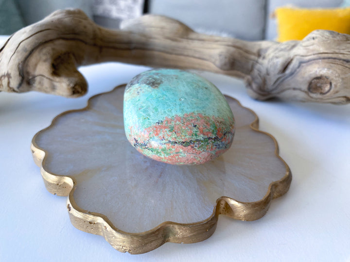 Unique Turquoise Palm Stone #9