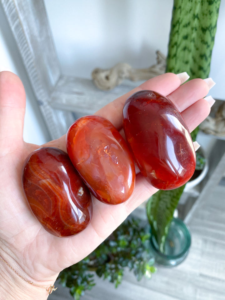 Long Carnelian Palm Stone