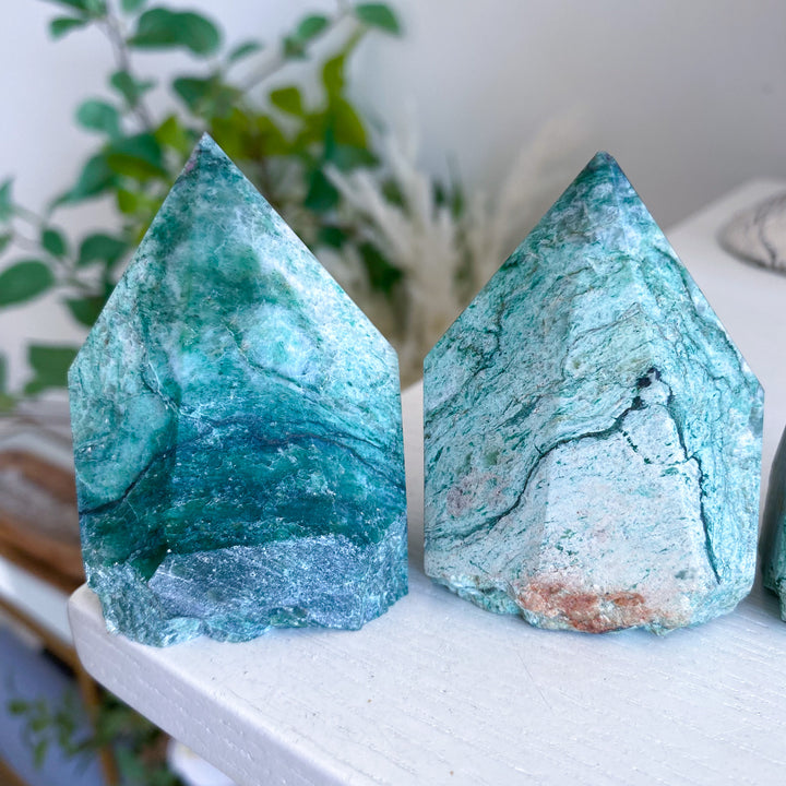 Chalky Green Aventurine Top Polish Point