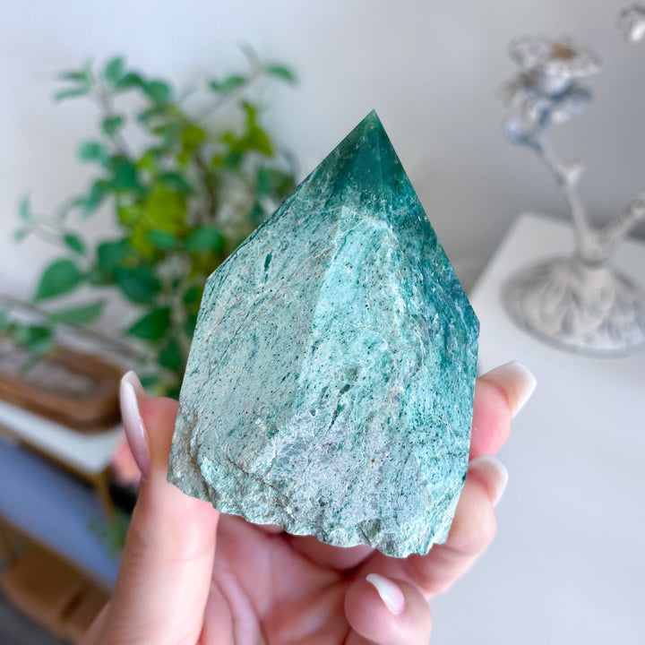 Chalky Green Aventurine Top Polish Point