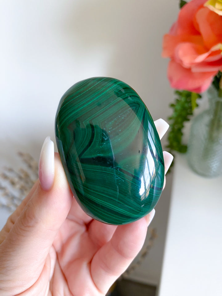 RARE Malachite Palm Stone