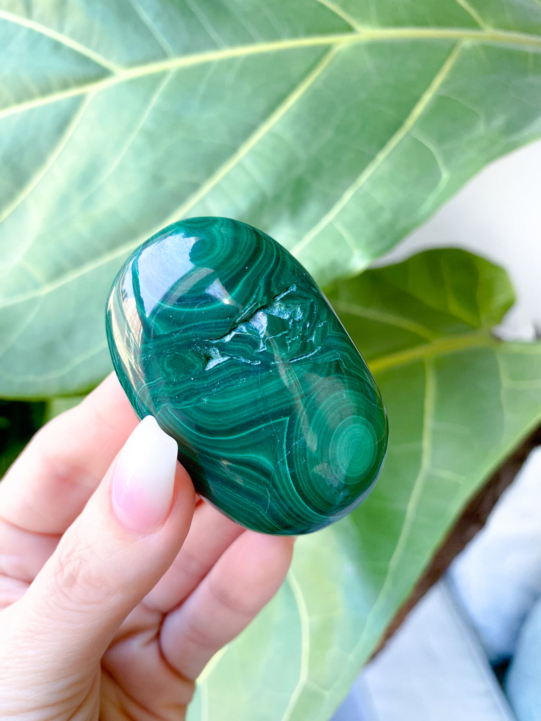 RARE Malachite Palm Stone