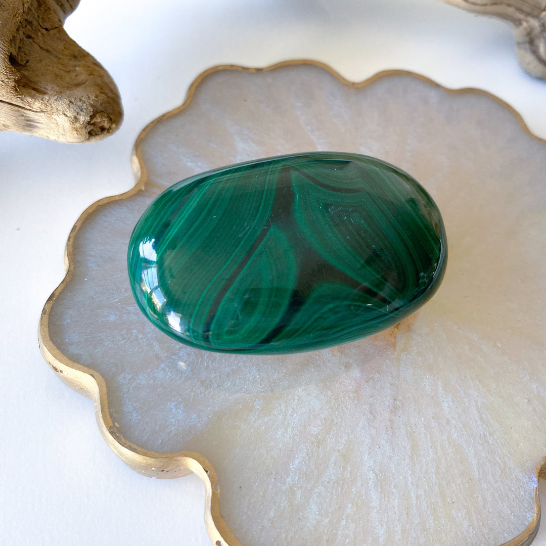 RARE Malachite Palm Stone