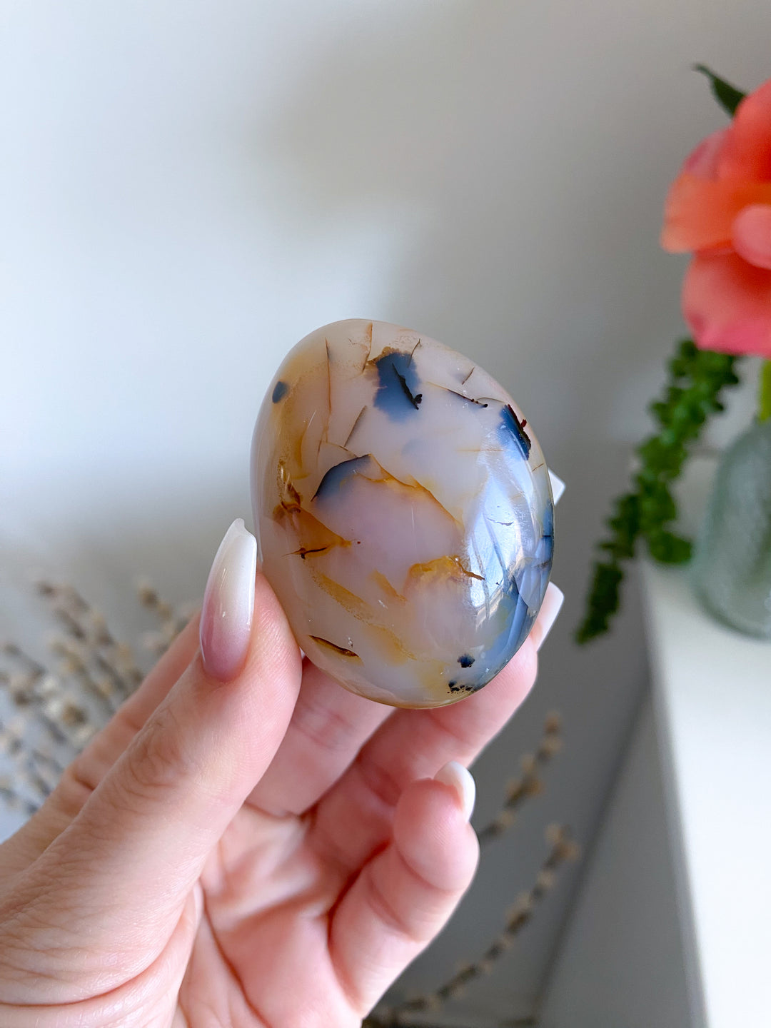 Dendritic Agate Pebble Stone - Get Exact Item