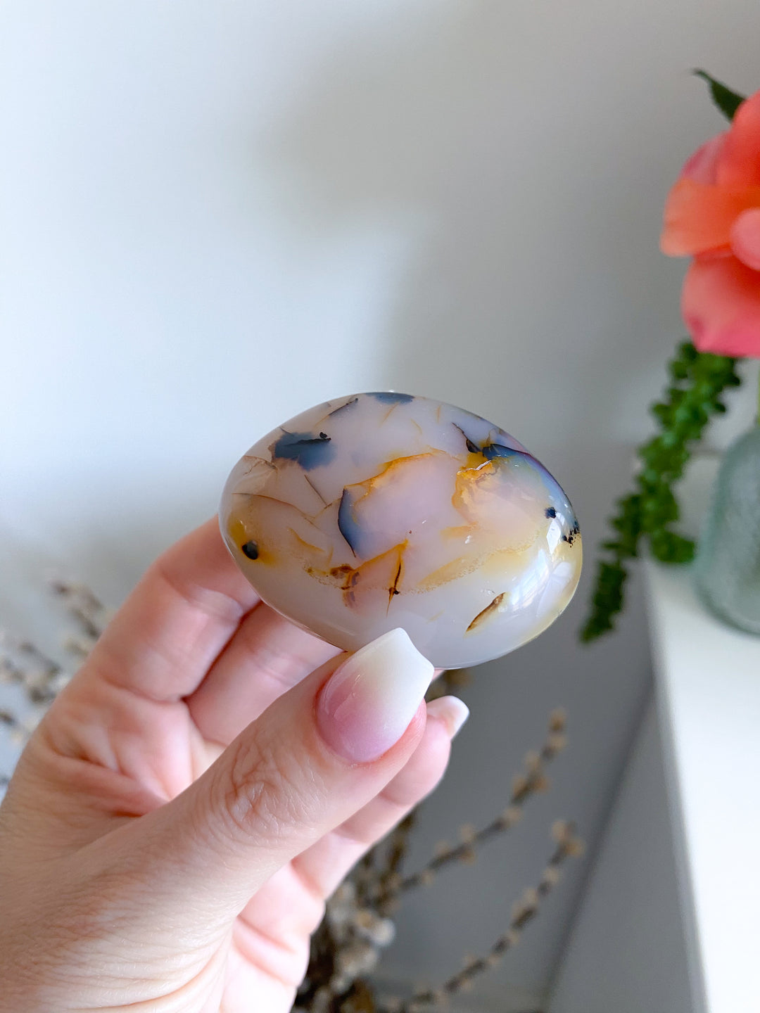 Dendritic Agate Pebble Stone - Get Exact Item
