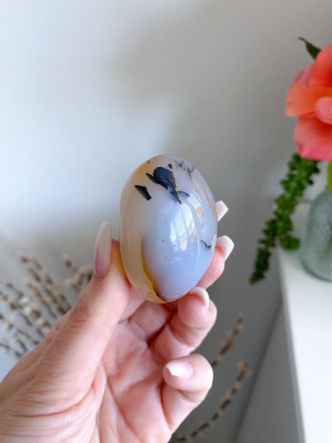 Dendritic Agate Pebble Stone - Get Exact Item