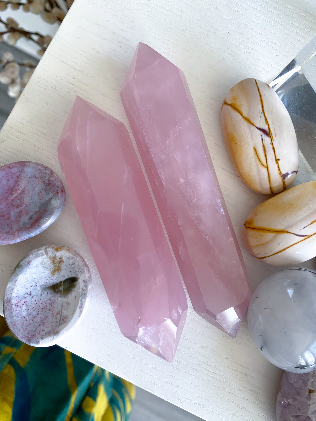 Large Double Terminated Rose Quartz Wand - Imperfect