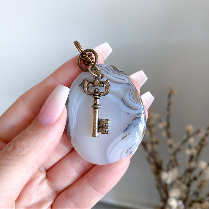 Botswana Agate Pendant - Vintage