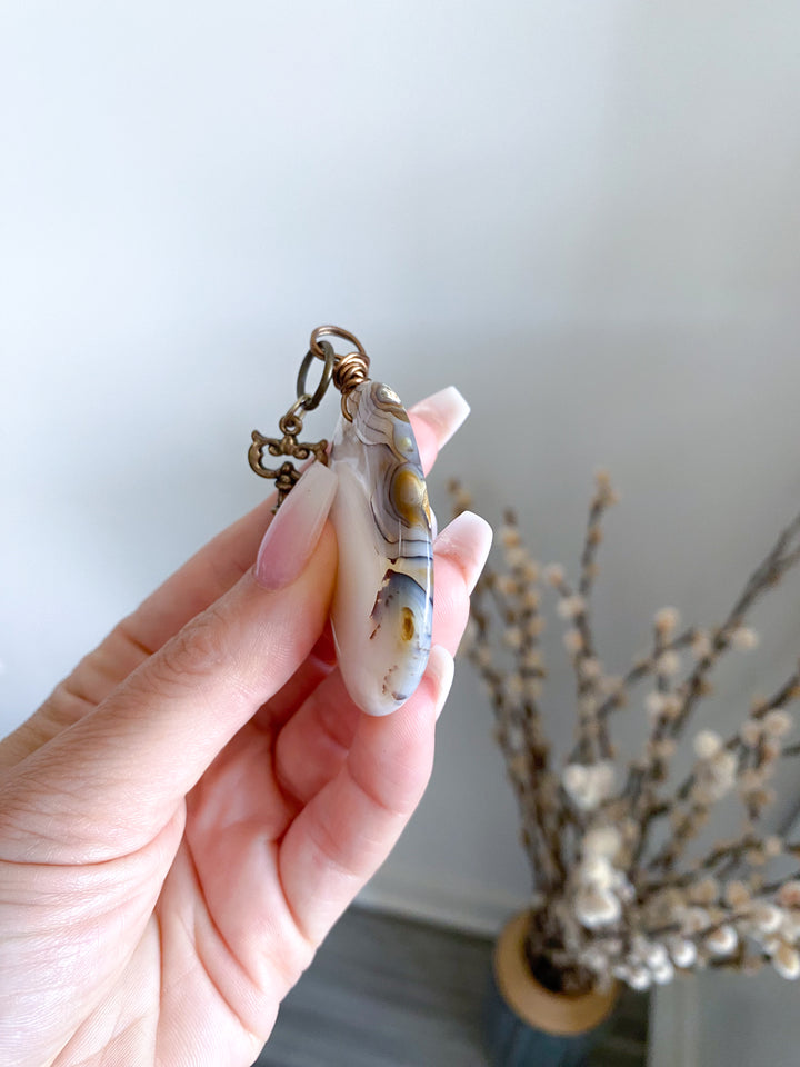 Botswana Agate Pendant - Vintage